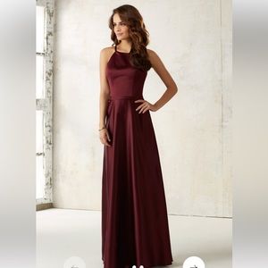Morilee Satin Bridesmaids Dress with Matching Satin Waistband
